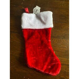 Lot of 10 Red & White Christmas Stockings With Plush Cuff